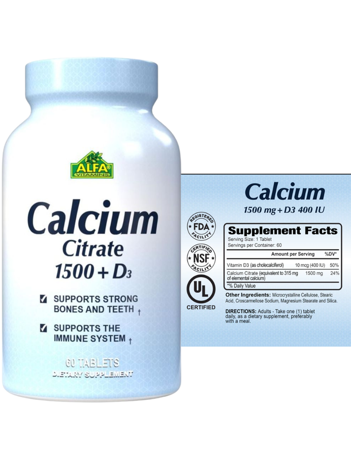 Calcio citrate x 60cap - Alfa Vitamins