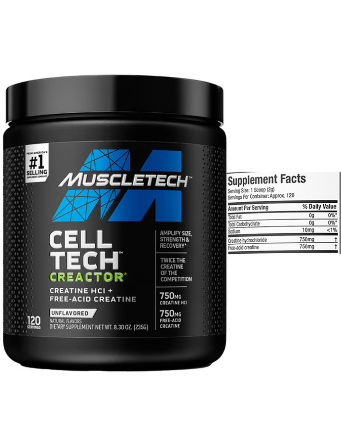 Cell tech creactor 240gr sin sabor - Muscletech