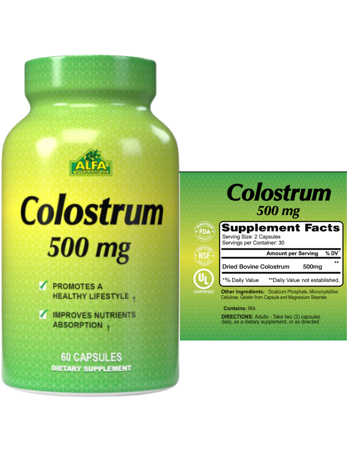 Colostrum 500mg 60cap - Alfa Vitamins