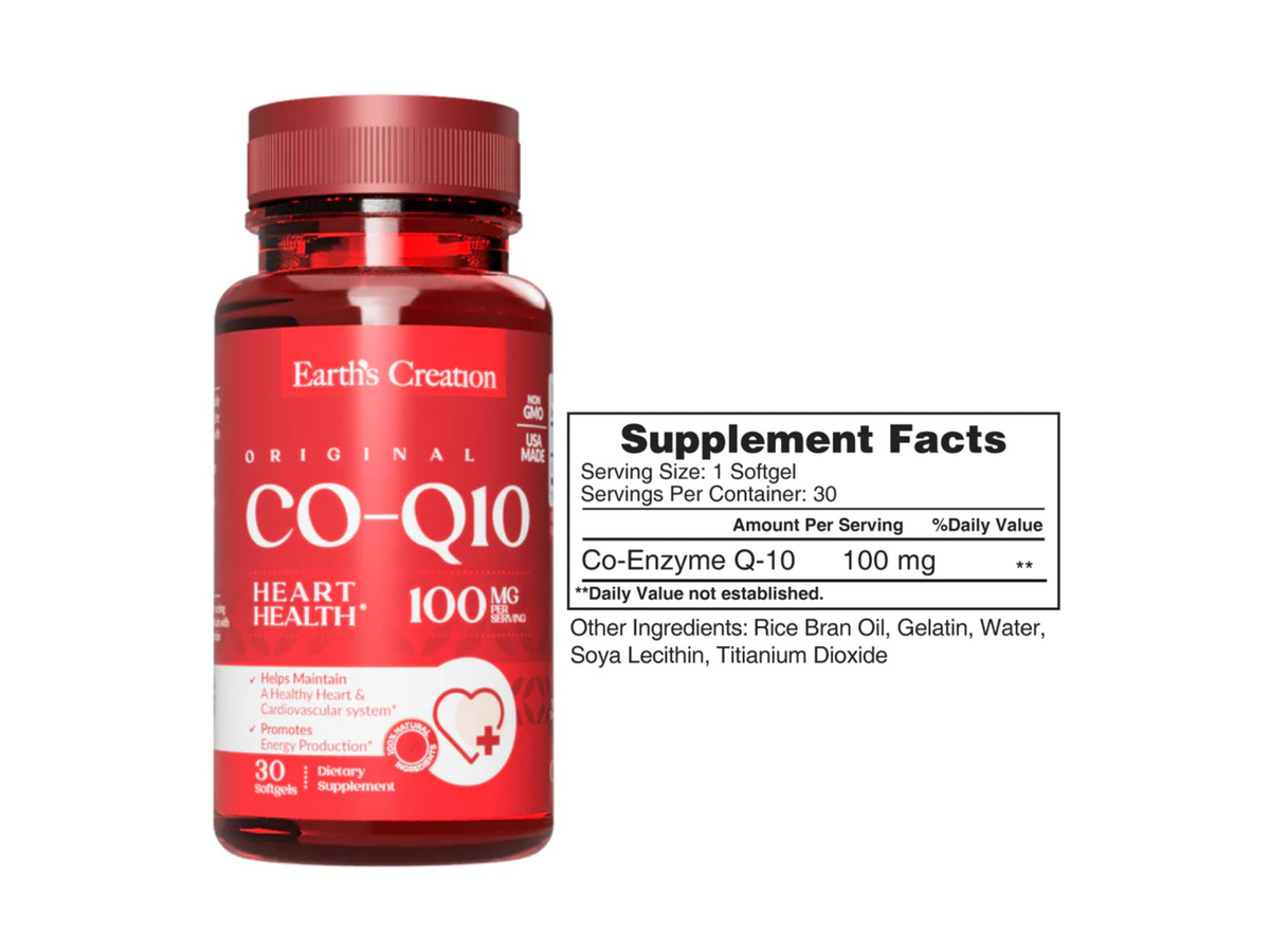 Coq10 100mg x 30cap - Earth Creation