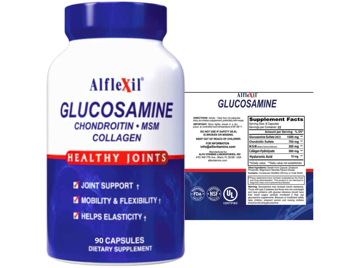 Glucosamina Alflexil x 90cap - Alfa Vitamins