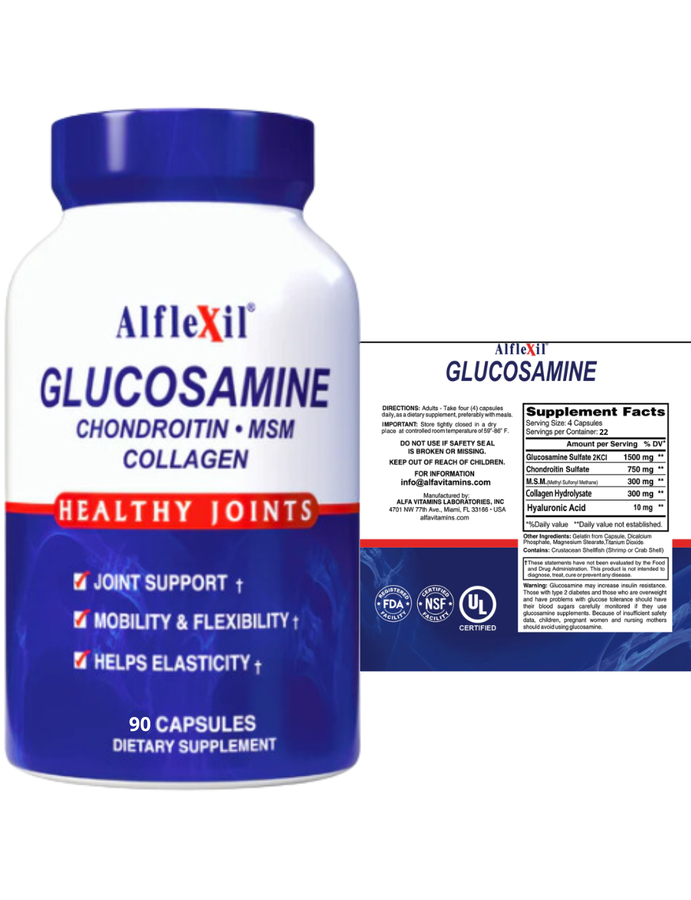 Glucosamina Alflexil x 90cap - Alfa Vitamins
