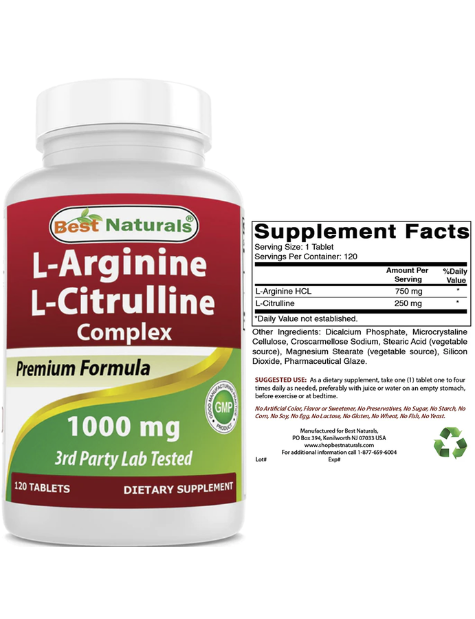 L-arginia + l-citrulline x 120cap - Best Naturals