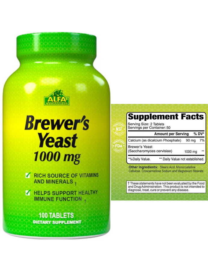 Levadura de cerveza (Brewer's Yeast) x 100cap - Alfa
