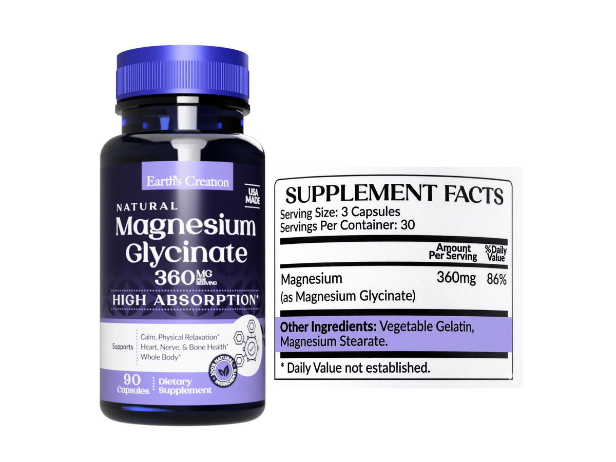 Magnesium Glycinate x 90cap - Earth Creation