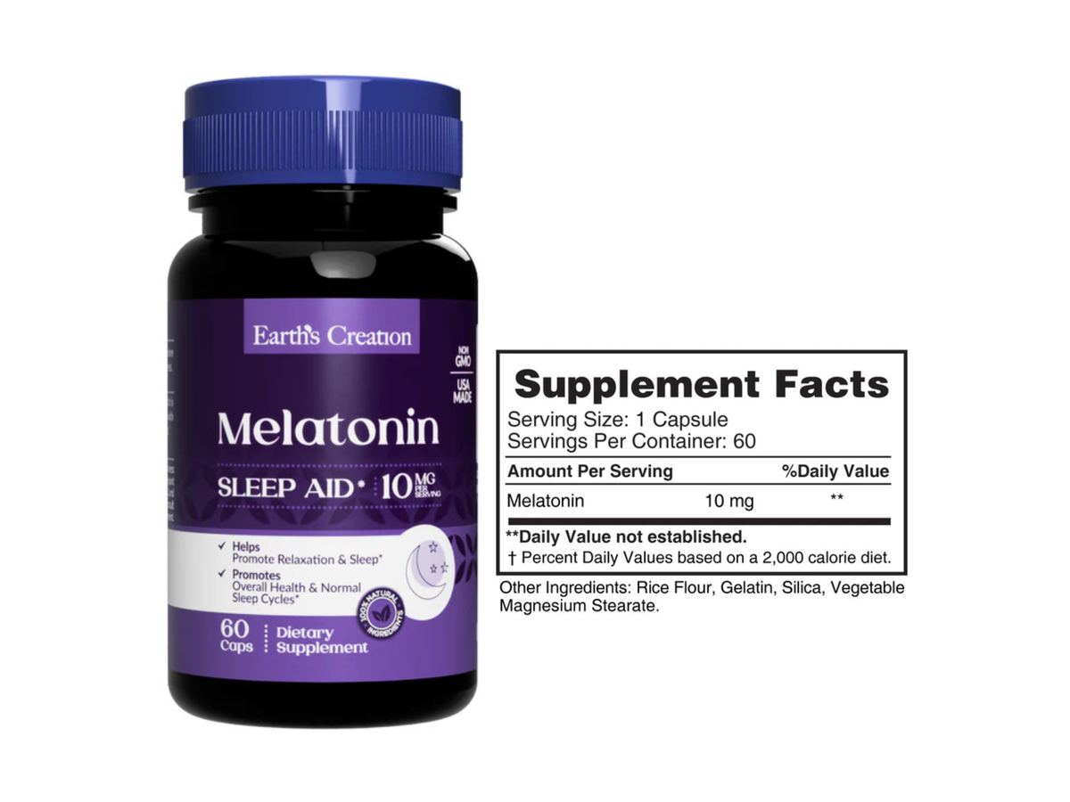 Melatonina 10mg x 60cap - Earth Creation