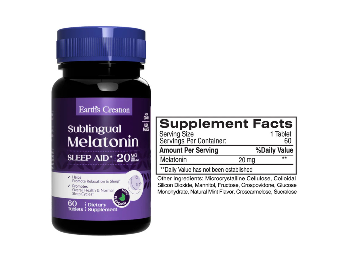 Melatonina 20mg x 60cap - Earth Creation