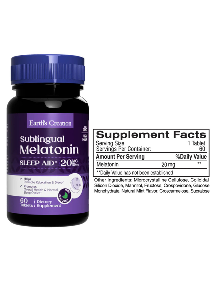 Melatonina 20mg x 60cap - Earth Creation