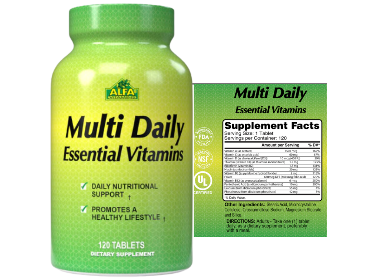 Multi Daily x 120cap - Alfa Vitamins