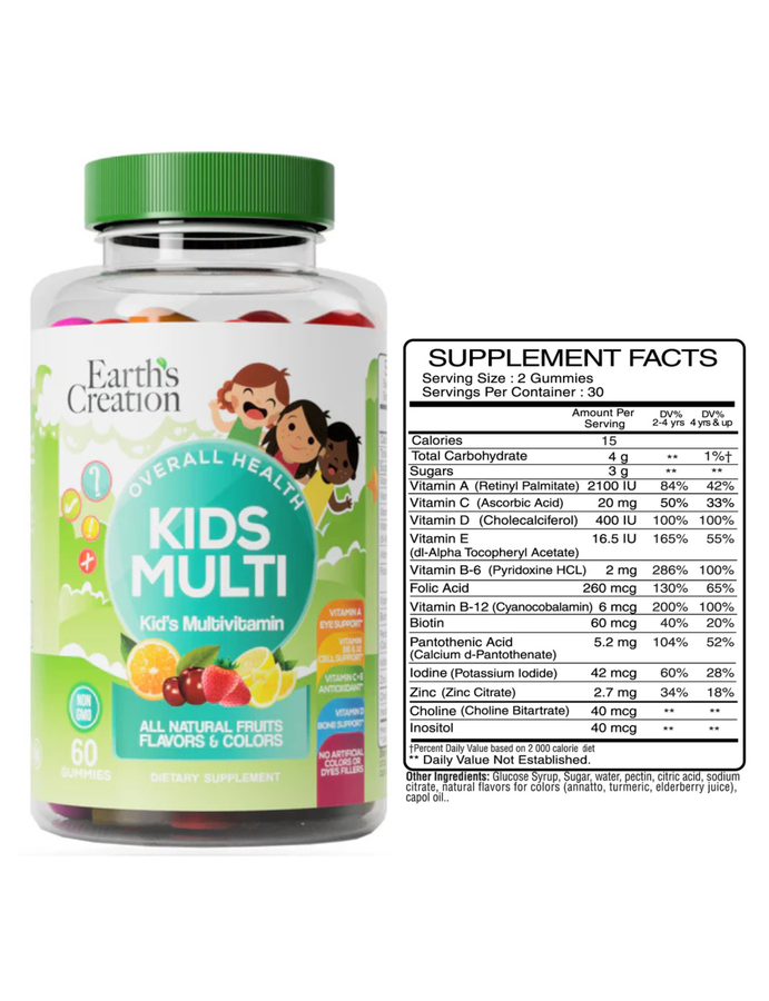 Multivitaminico niños x 60 gummies - Earth Creation