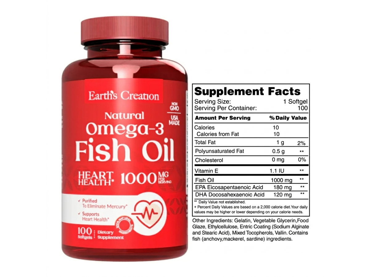 Omega 3 x 100 softgel - Earth Creation