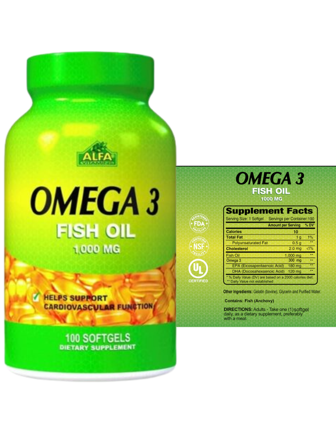 Omega 3 x 100cap - Alfa Vitamins