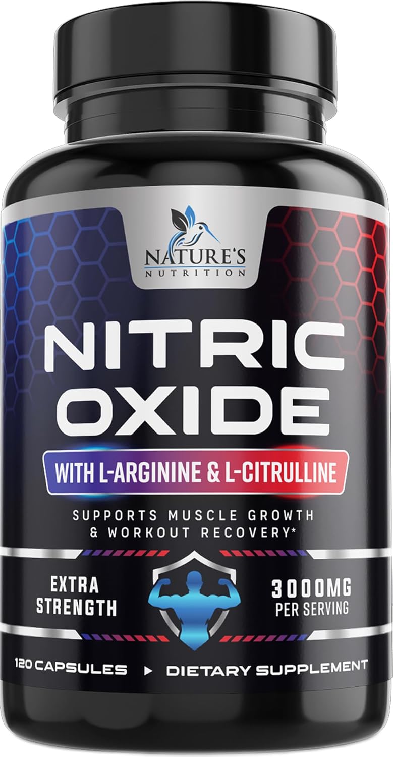 Nitric Oxide + L-Arginine + L-Citrulline x60 - Natures Nutrition