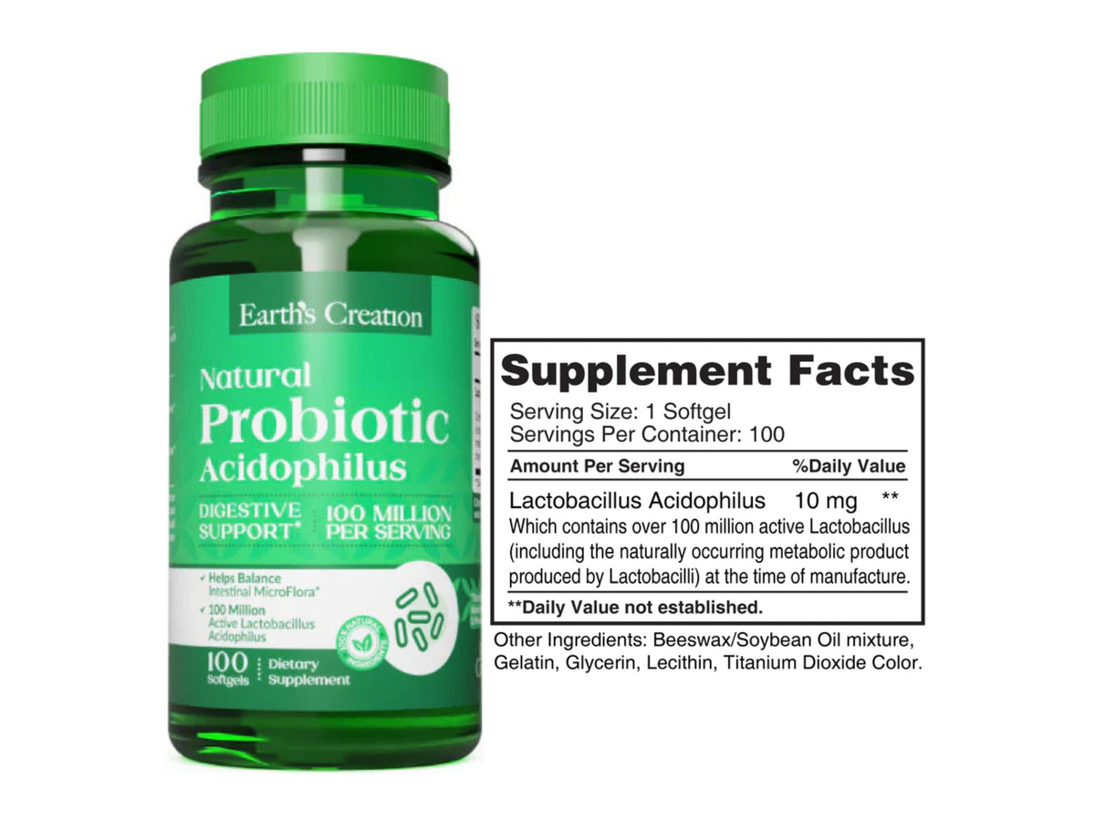 Probiotico Acidophilus x 100 softgels - Earth Creation