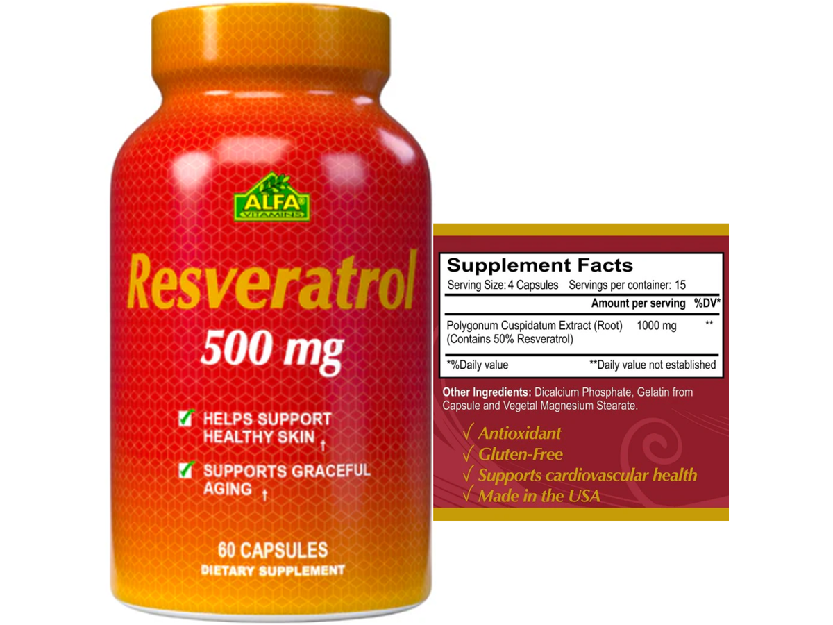 Resveratrol 500 mg x 60cap - Alfa Vitamins