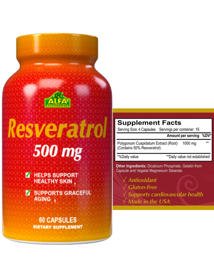 Resveratrol 500 mg x 60cap - Alfa Vitamins