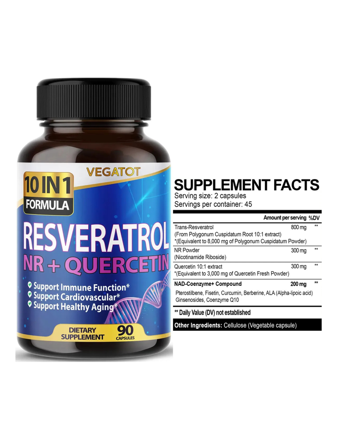 Resveratrol con quercetin x 90cap - Vegatot