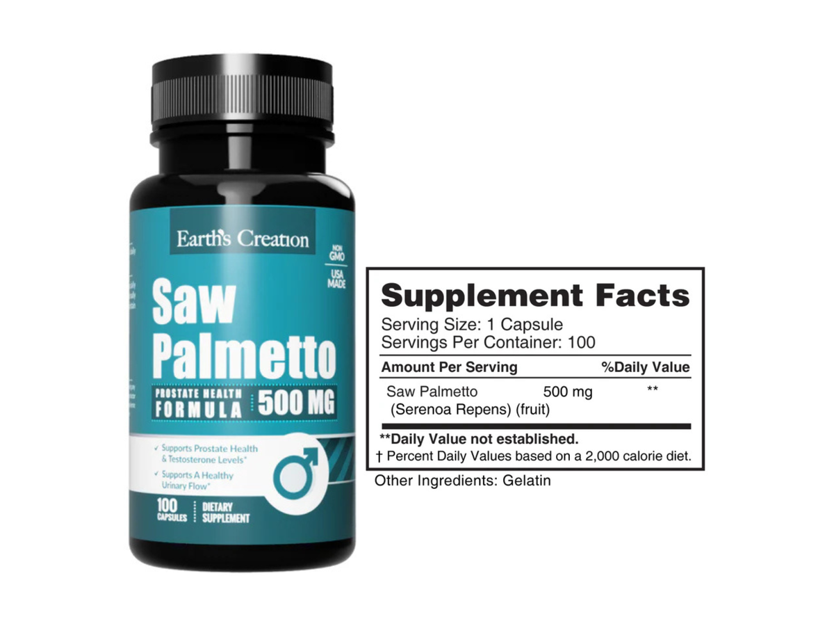 Saw Palmetto 500mg x 100cap - Earth Creation