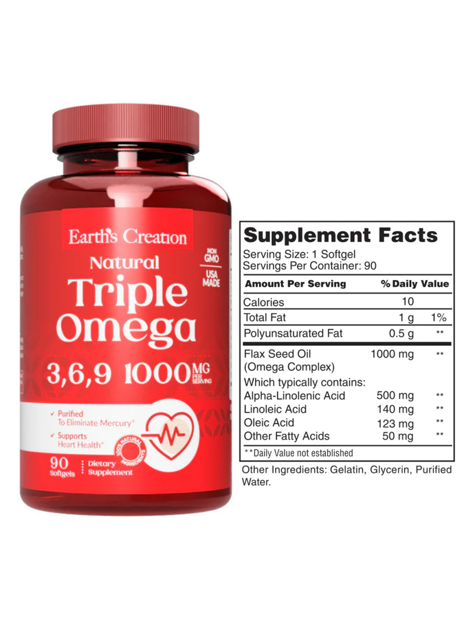 Omega 3 6 9 x 90 softgles - Earth Creation