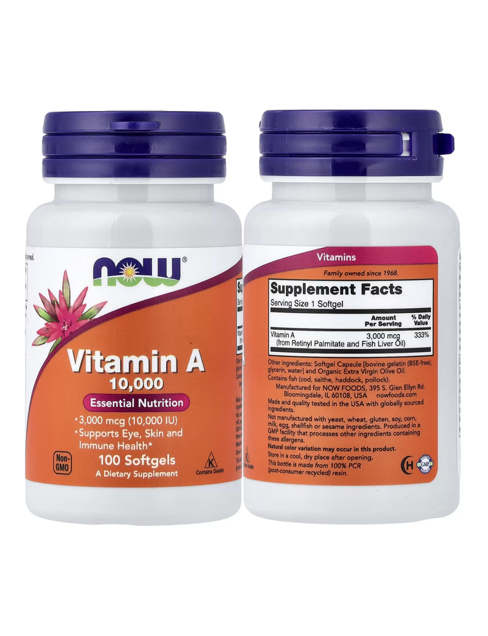 Vitamina A 10,000 IU x 100soft - Now