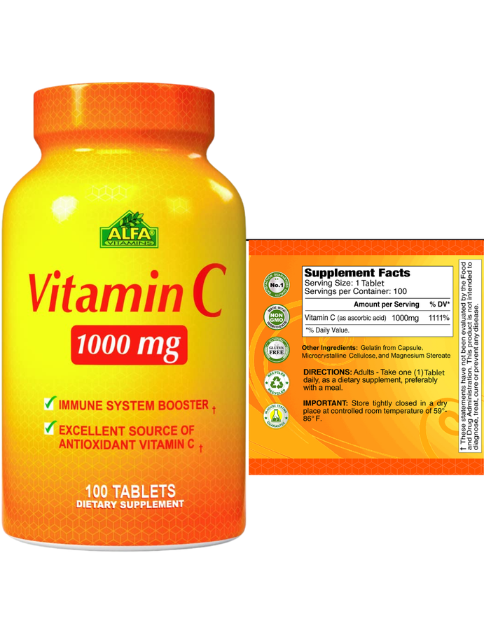 Vitamina C 1000mg x 100tab - Alfa Vitamins