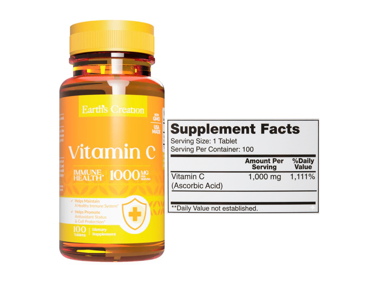 Vitamina C 1000mg x 100tab - Earth Creation