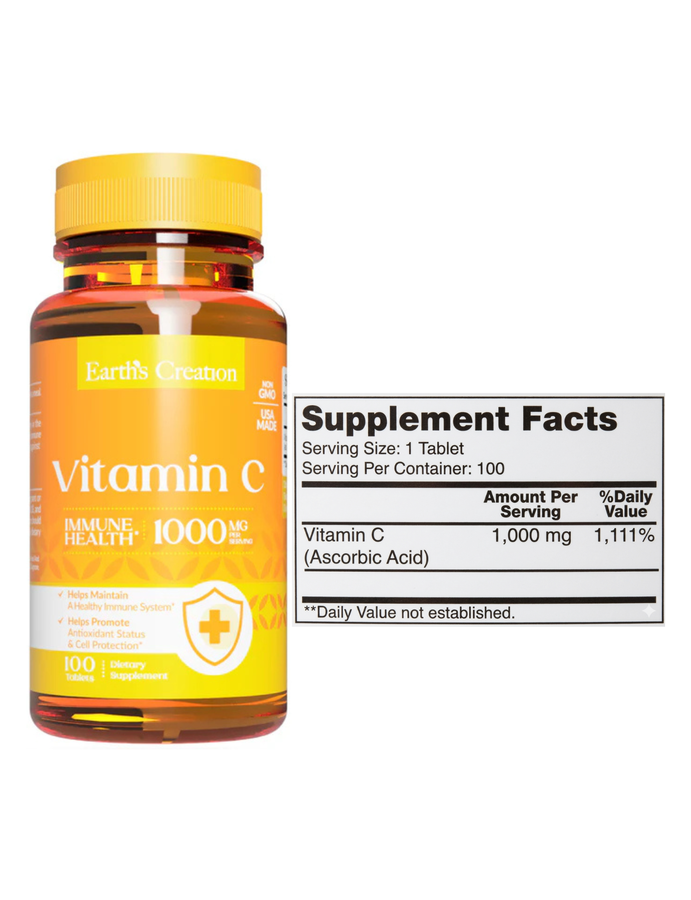 Vitamina C 1000mg x 100tab - Earth Creation