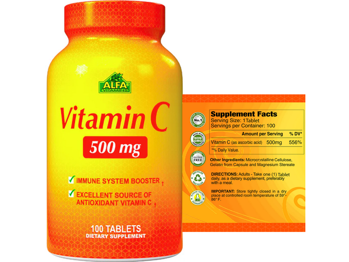 Vitamina C 500mg x 100cap - Alfa Vitamins