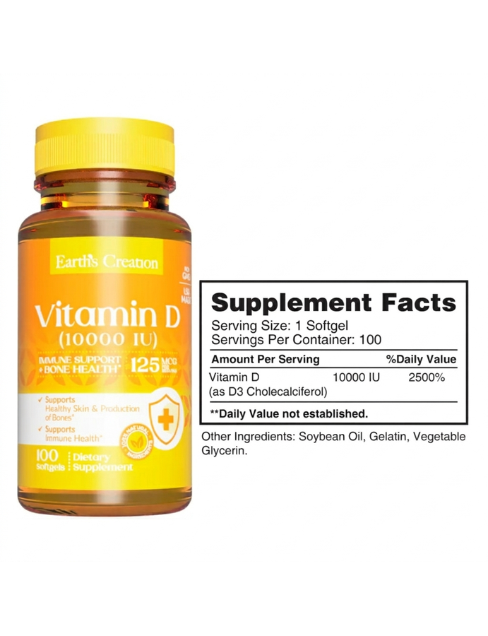 Vitamina D 10,000 IU - 100 softgels
