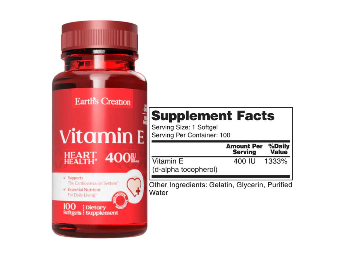 Vitamina E 400IU (natural)D-Alpha 100% Pure x 100 softgels - EC