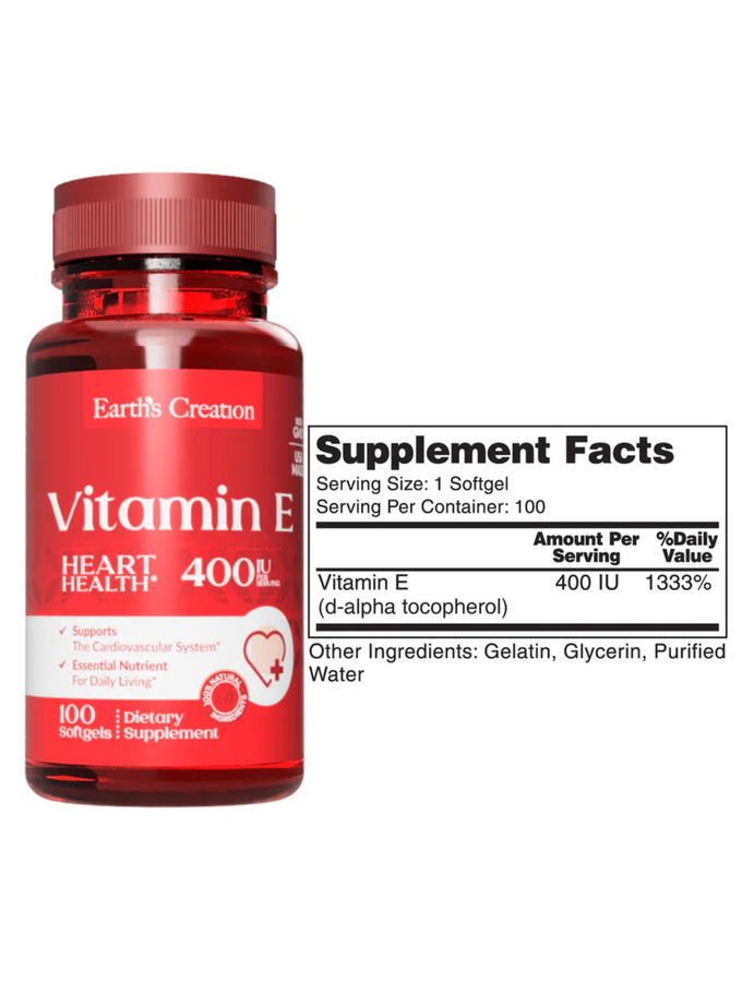 Vitamina E 400IU (natural)D-Alpha 100% Pure x 100 softgels - EC
