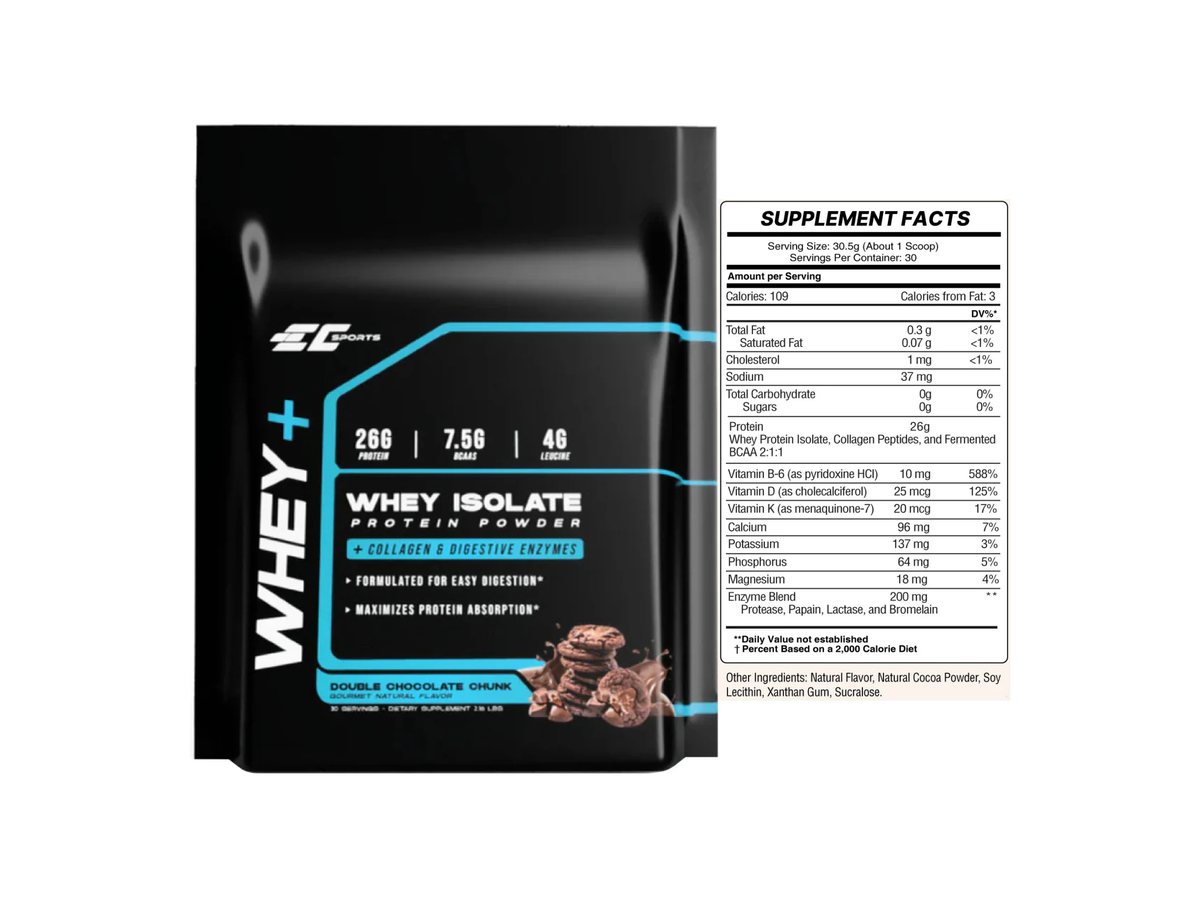 Whey Isolate chocolate with Enzymes x 30serv - EC Sport