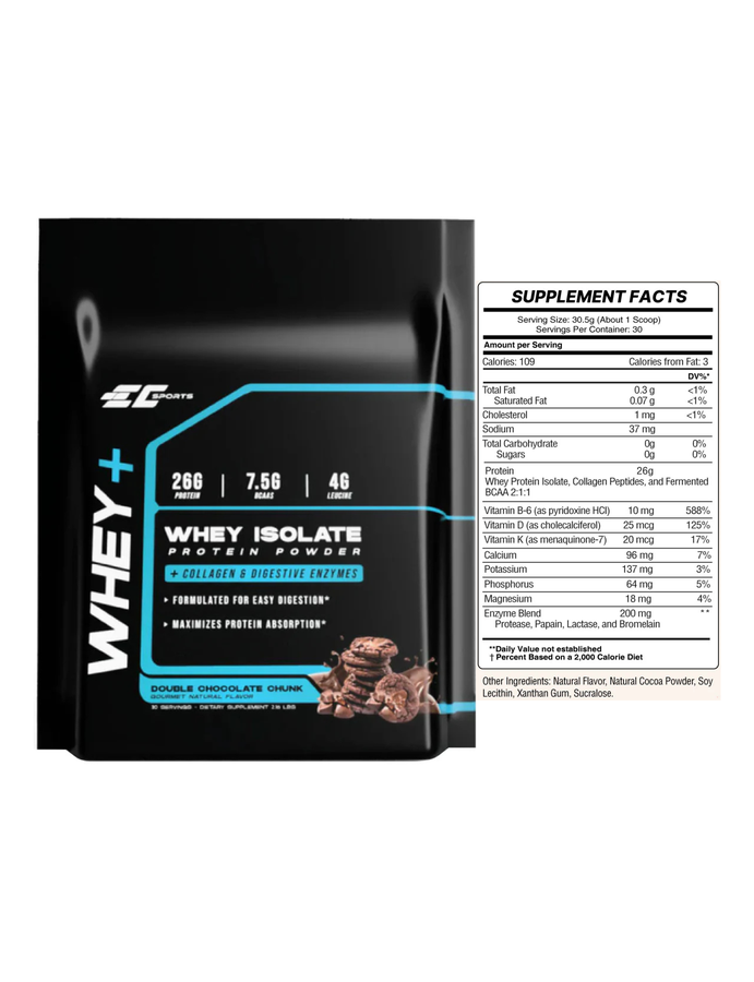 Whey Isolate chocolate with Enzymes x 30serv - EC Sport